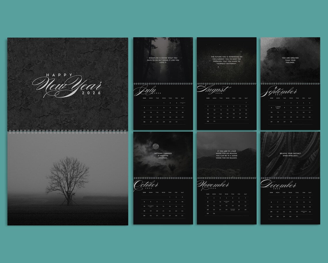 Minimal Motivational Quotes 2026 Wall Calendar | Inspirational Gift Women