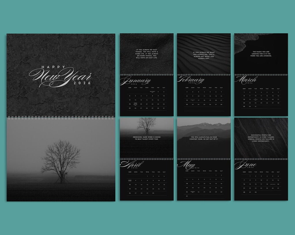 Minimal Motivational Quotes 2026 Wall Calendar | Inspirational Gift Women