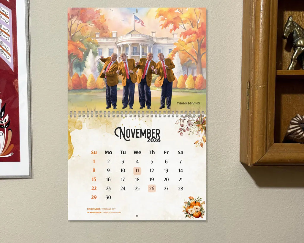 Trump 2026 Wall Calendar Funny MAGA Gift, Dancing Donald Trump Gag Calendar