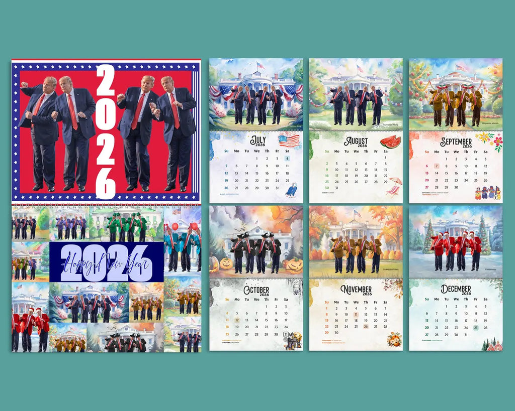 Trump 2026 Wall Calendar Funny MAGA Gift, Dancing Donald Trump Gag Calendar
