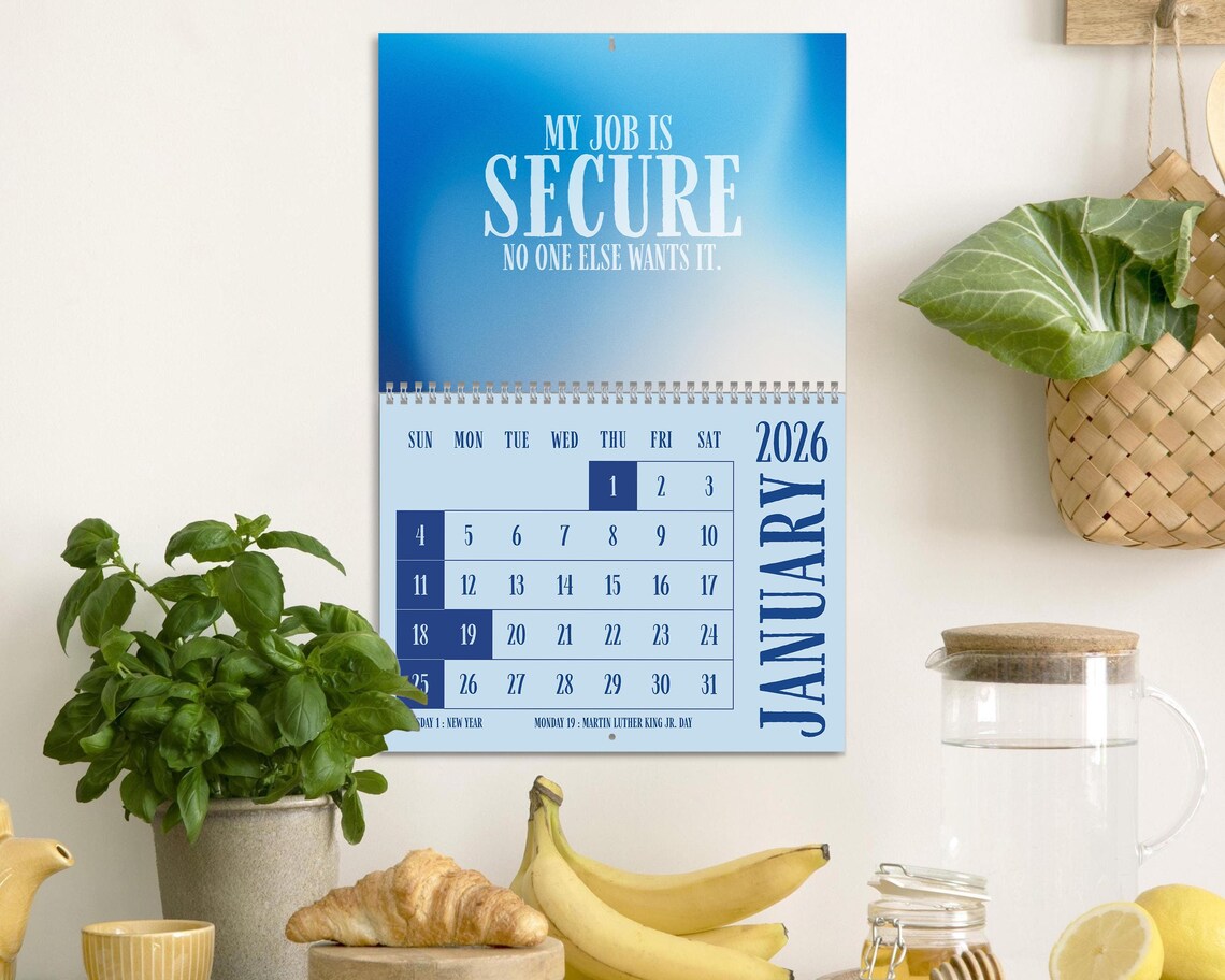 Office Sarcastic 2026 Wall Calendar | Minimalist Funny Coworker Gift