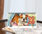 English Bulldog Dog 2026 Desk Calendar | Cute Puppy Dog Dad Mom Gift