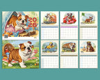 English Bulldog Dog 2026 Wall Calendar | Cute Puppy Monthly Planner Gift