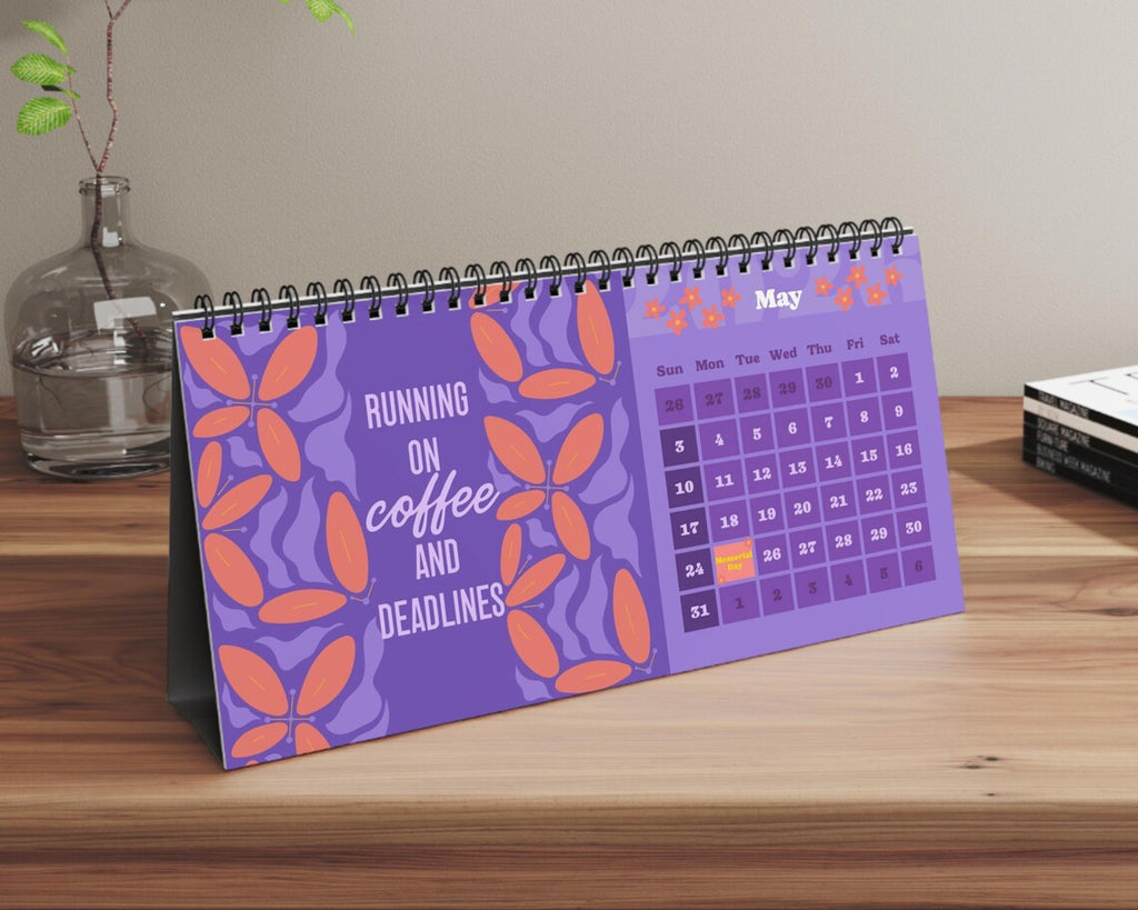 Funny 2026 Desk Calendar | Sarcastic Floral Office Humor Gift for Coworkers