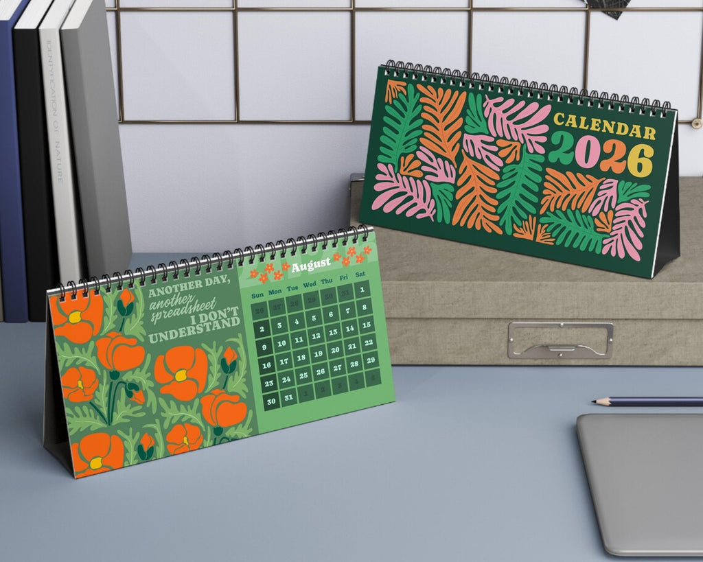 Funny 2026 Desk Calendar | Sarcastic Floral Office Humor Gift for Coworkers