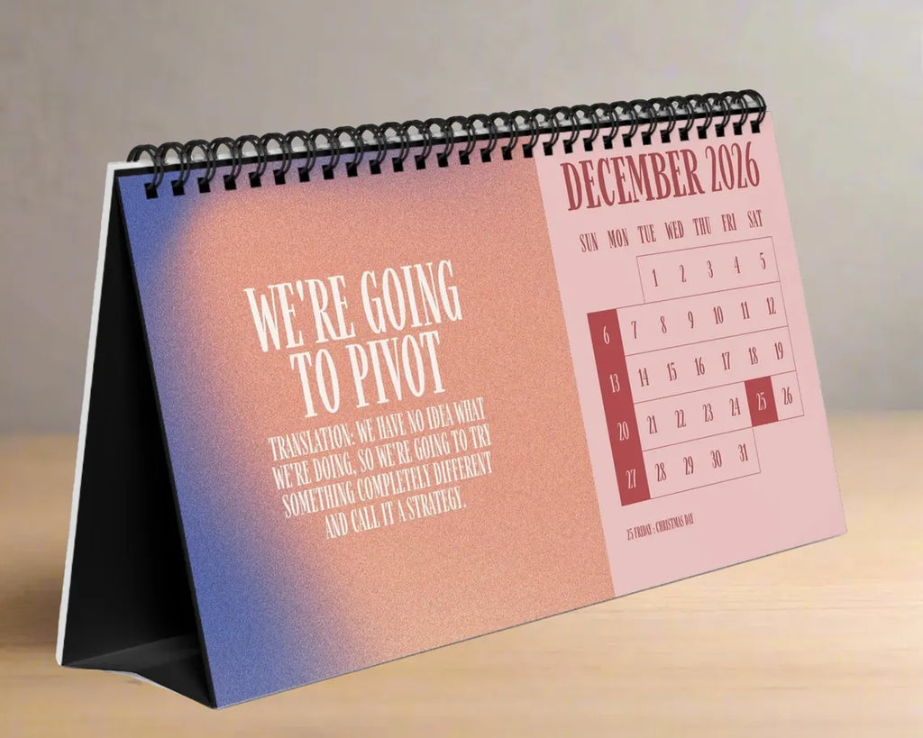 Office Sarcastic 2026 Desk Calendar | Funny Coworker Minimalist Gift