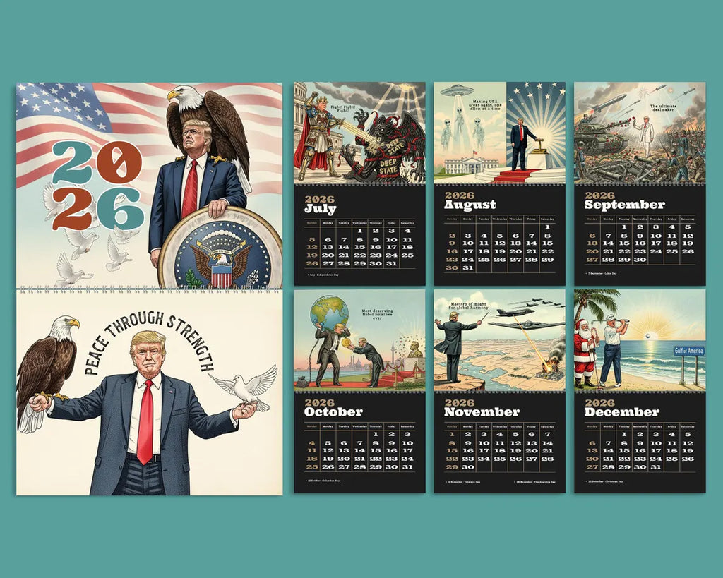 Trump 2025-2026 Wall Calendar Funny MAGA Political Gift & Republican Souvenir