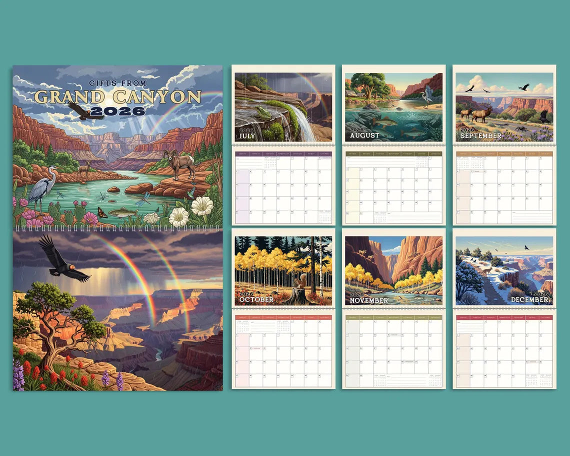 Grand Canyon 2026 Wall Calendar | National Park Art Nature Lover Gift
