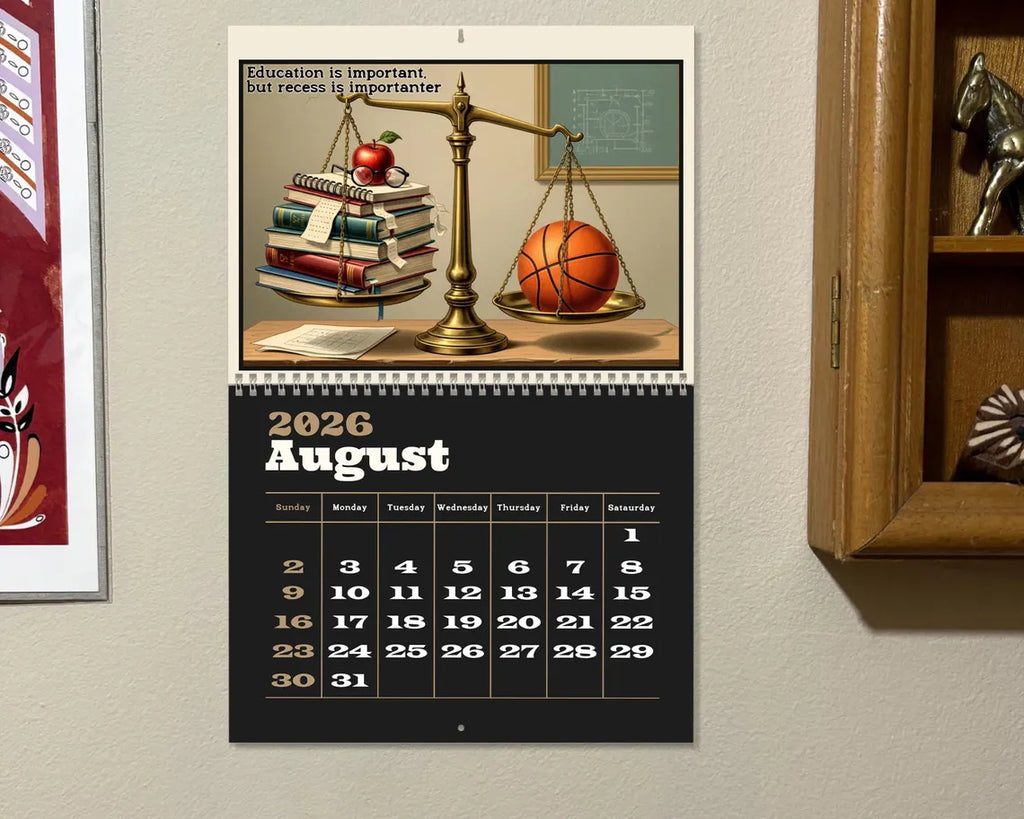 Teacher 2026 Wall Calendar | Academic Planner Classroom Decor Gift