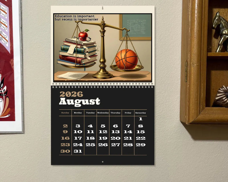 Teacher 2026 Wall Calendar | Academic Planner Classroom Decor Gift