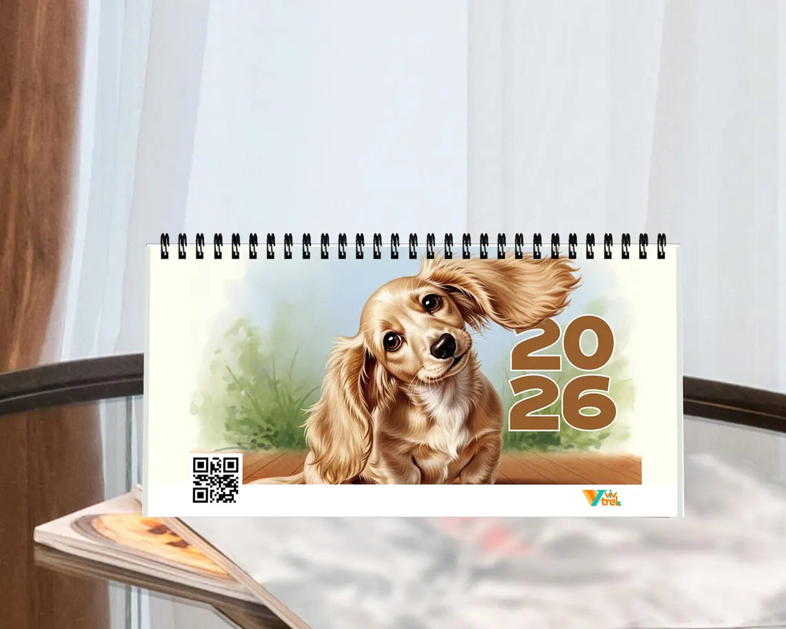 Dachshund Dog 2026 Desk Calendar | Sausage Dog Puppy Gift Her