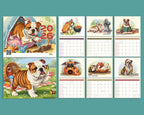 English Bulldog Dog 2026 Wall Calendar | Cute Puppy Monthly Planner Gift