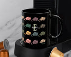 Custom Initial Name Possum Mug – Personalized Retro Opossum Coffee Cup – Funny Animal Lover Gift