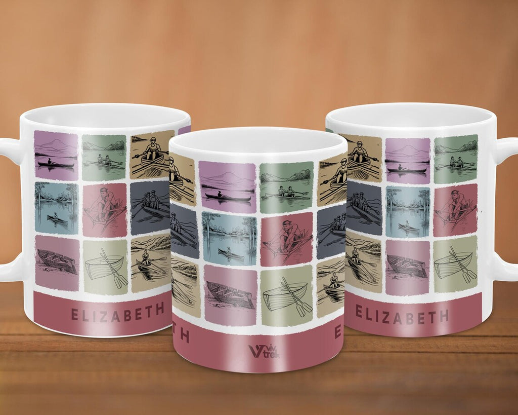 Personalized Rowing Mug, Custom Name Coffee Cup, Rowing Lover Gift, Sporty Drinkware, Cozy Rowing Enthusiast Mug, Custom Gift Idea