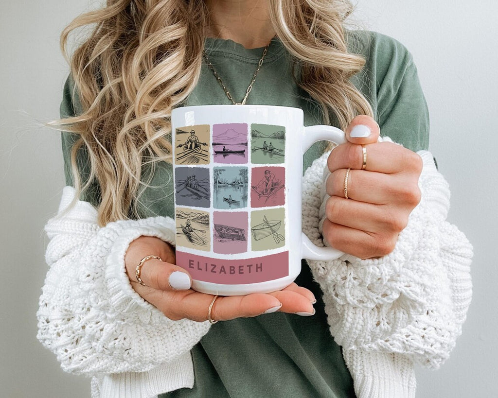 Personalized Rowing Mug, Custom Name Coffee Cup, Rowing Lover Gift, Sporty Drinkware, Cozy Rowing Enthusiast Mug, Custom Gift Idea