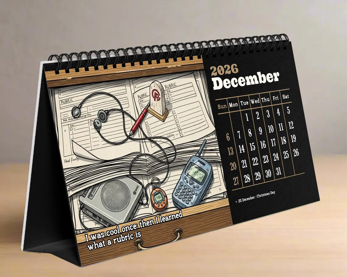 Teacher 2026 Desk Calendar | Academic Planner Thoughtful Classroom Gift