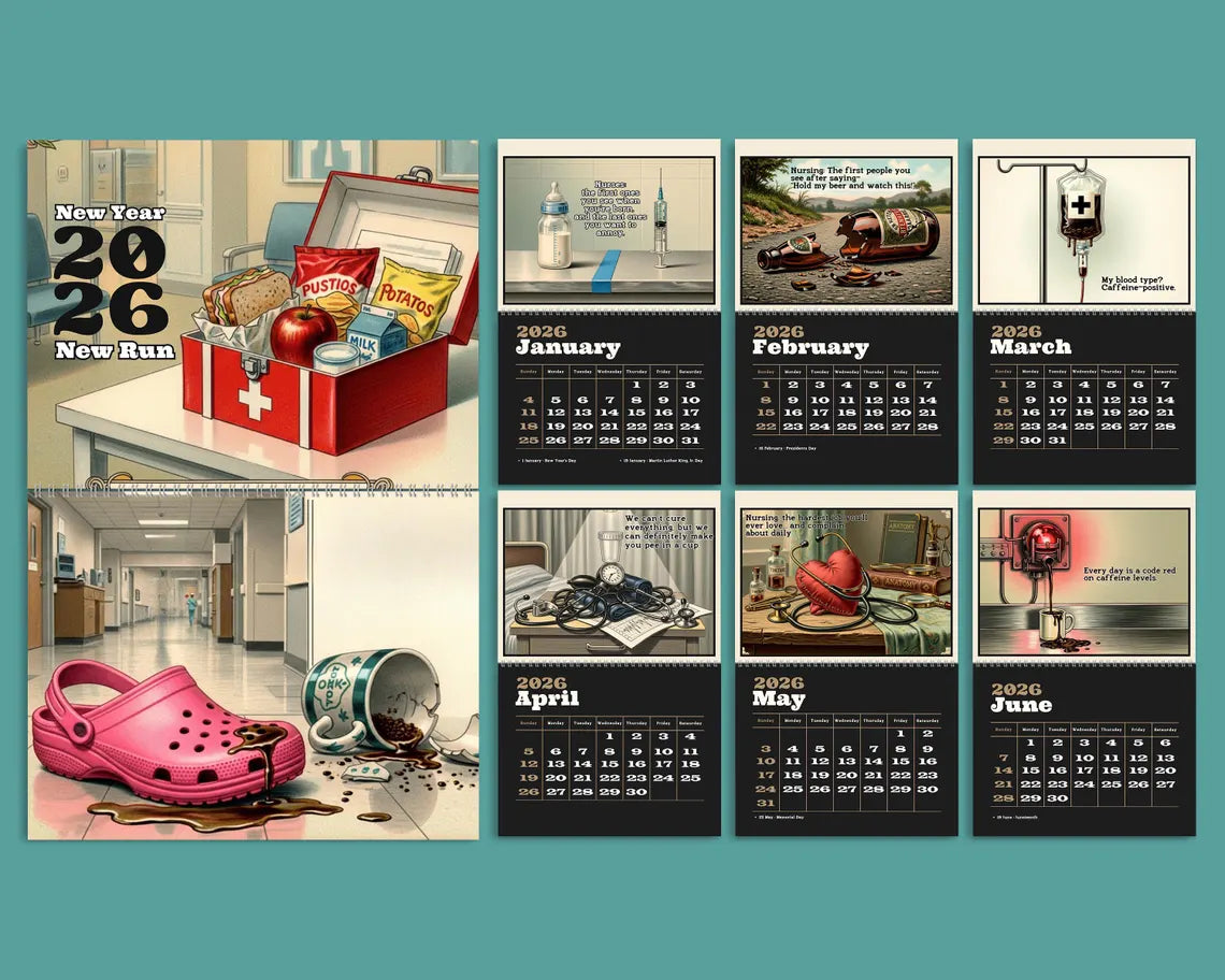 Nurse 2026 Wall Calendar | Funny Medical Planner RN Student Gift Her