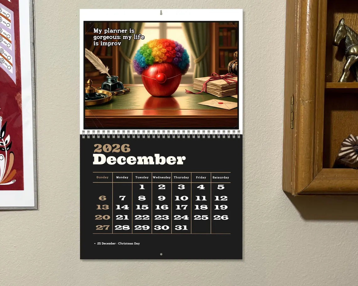 Teacher 2026 Wall Calendar | Academic Planner Classroom Decor Gift