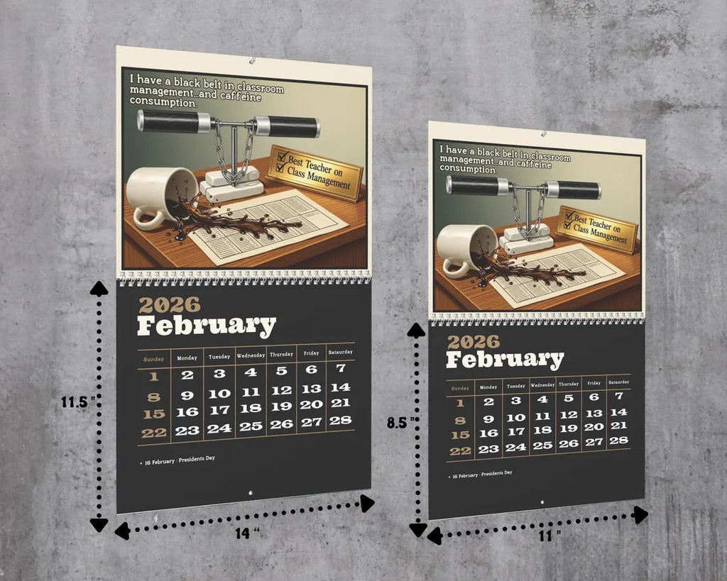 Teacher 2026 Wall Calendar | Academic Planner Classroom Decor Gift