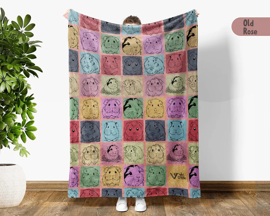 Guinea Pig Blanket – Vintage Cozy Throw Under $50, Retro Pet Lover Gift for Animal Enthusiasts 🐹🧣