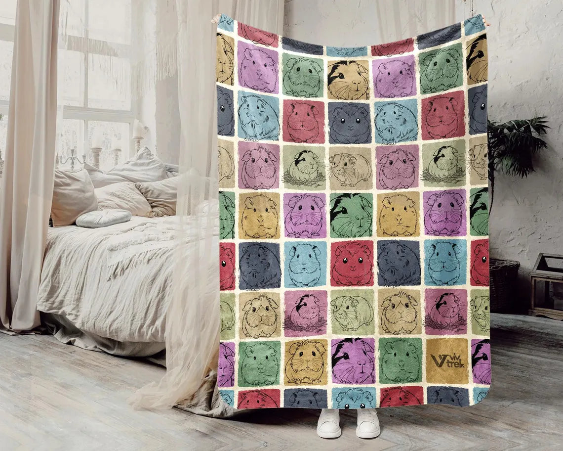 Guinea Pig Blanket – Vintage Cozy Throw Under $50, Retro Pet Lover Gift for Animal Enthusiasts 🐹🧣