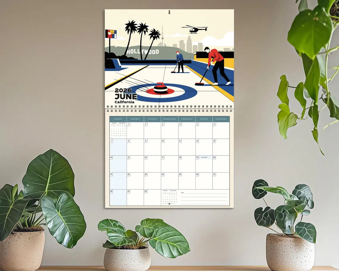 Curling 2026 Wall Calendar | Winter Sports Planner Unique Fan Gift Idea