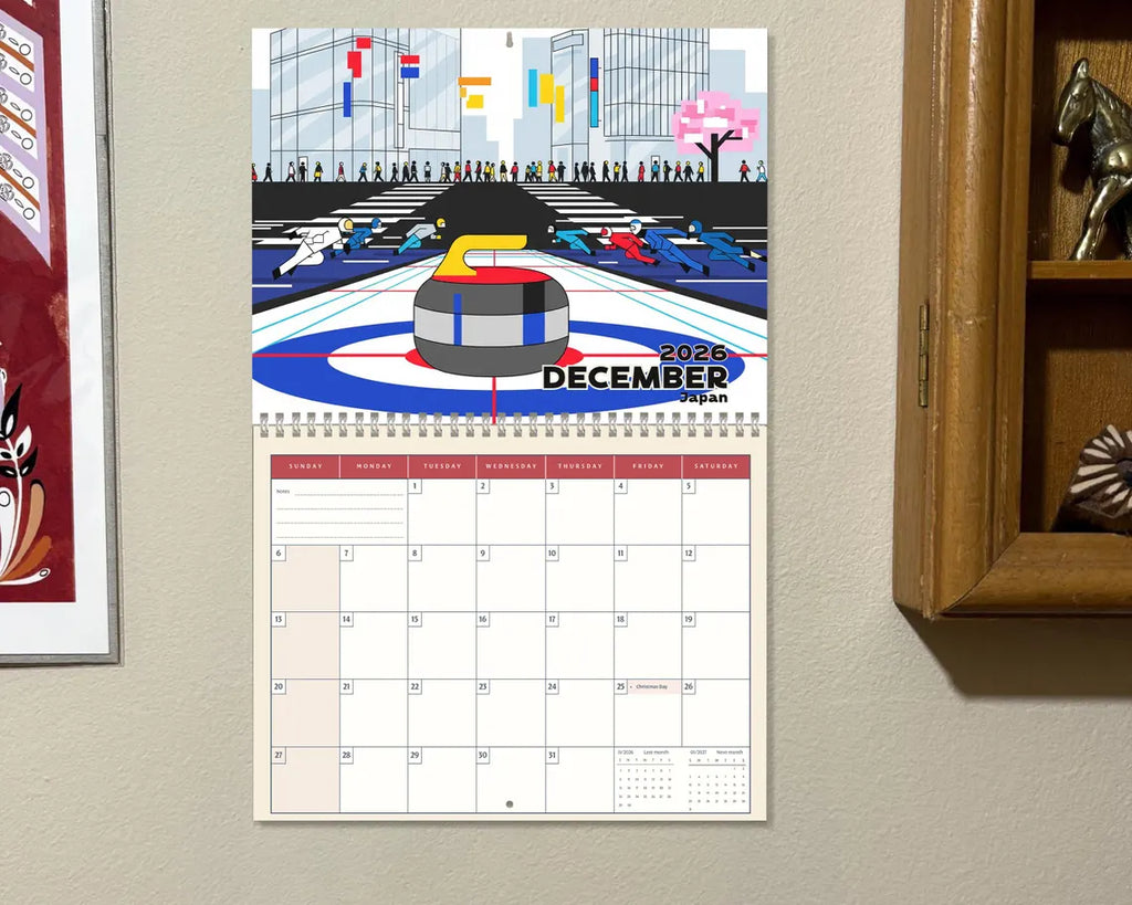 Curling 2026 Wall Calendar | Winter Sports Planner Unique Fan Gift Idea