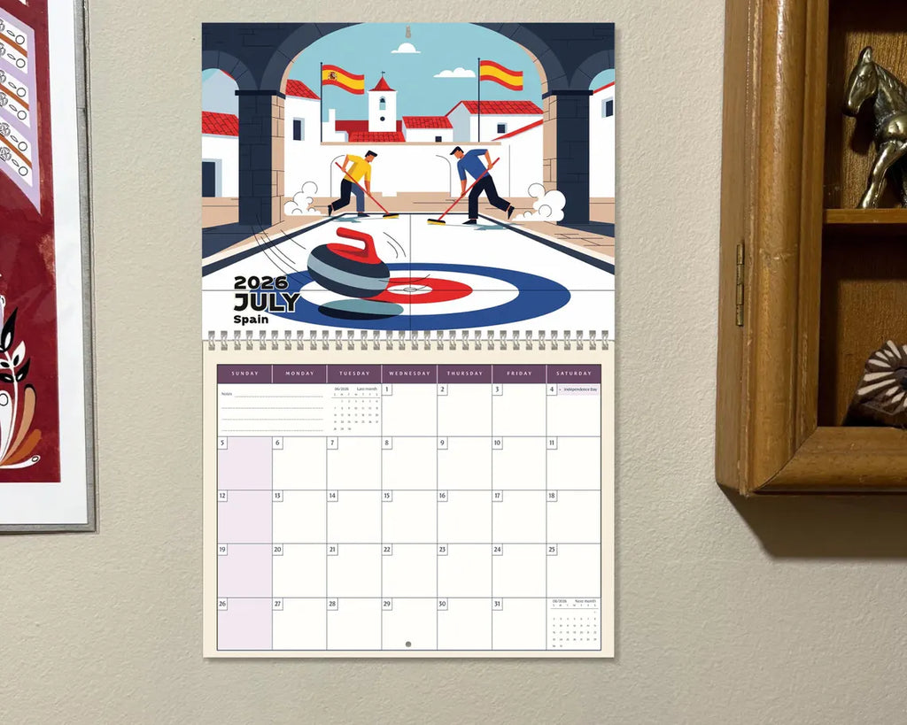Curling 2026 Wall Calendar | Winter Sports Planner Unique Fan Gift Idea