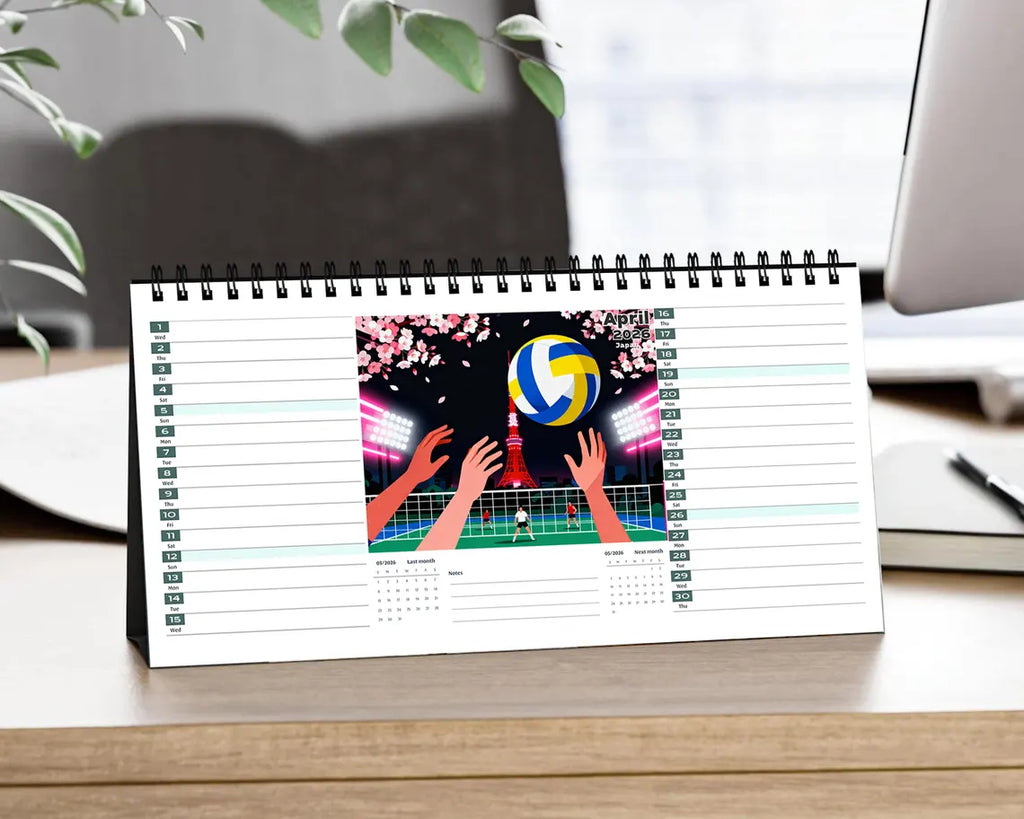 Volleyball 2026 Desk Calendar | Beach Sports Planner Coach Player Gift