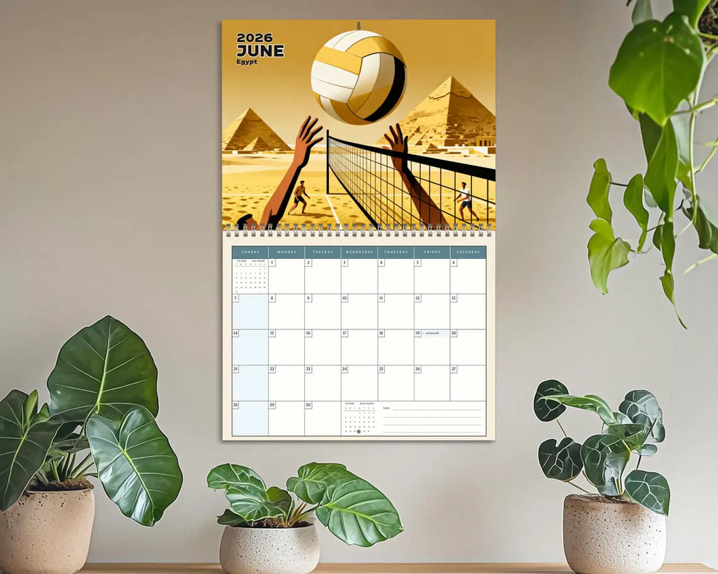 Volleyball 2026 Wall Calendar | Beach Sports Planner Coach Player Gift