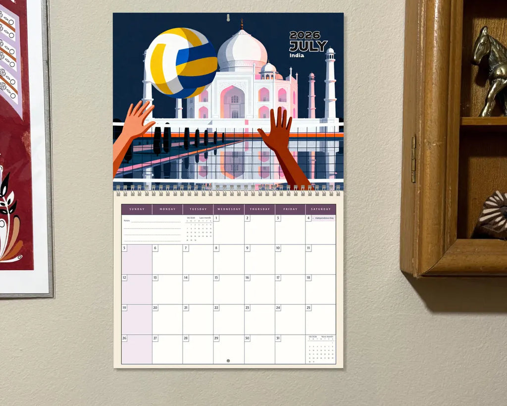 Volleyball 2026 Wall Calendar | Beach Sports Planner Coach Player Gift