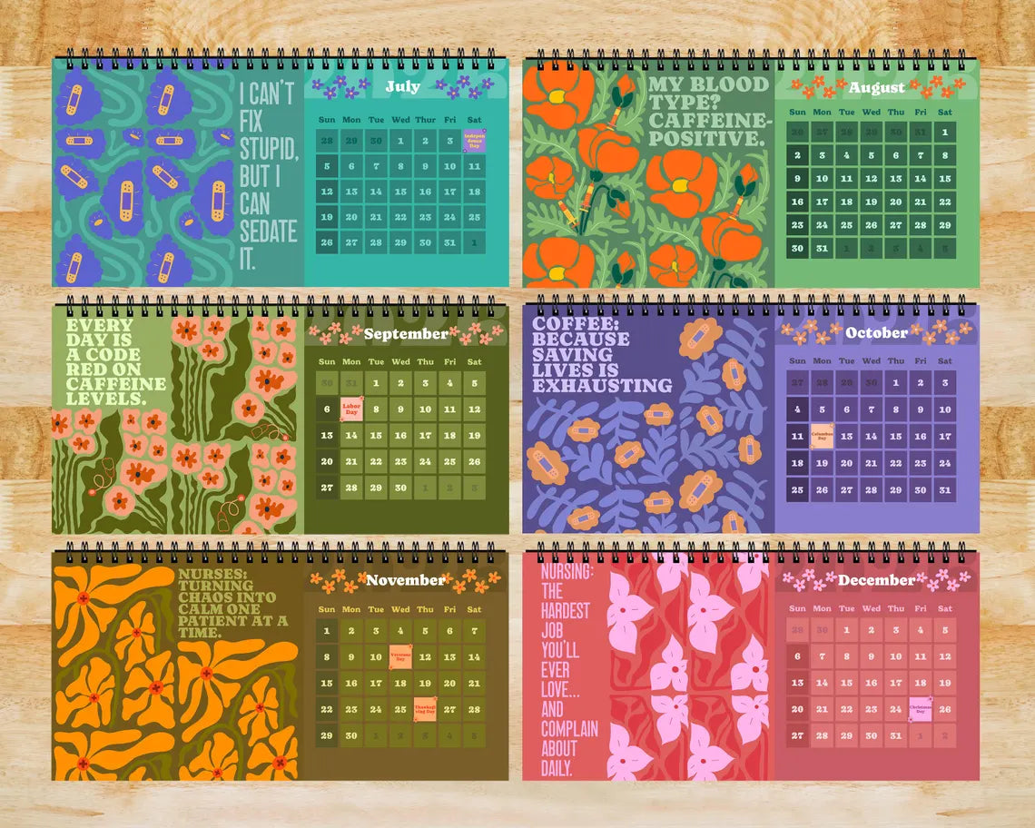 Sarcastic Nurse 2026 Desk Calendar | Funny Snarky RN Medical Humor Gift