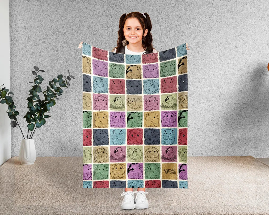 Guinea Pig Blanket – Vintage Cozy Throw Under $50, Retro Pet Lover Gift for Animal Enthusiasts 🐹🧣