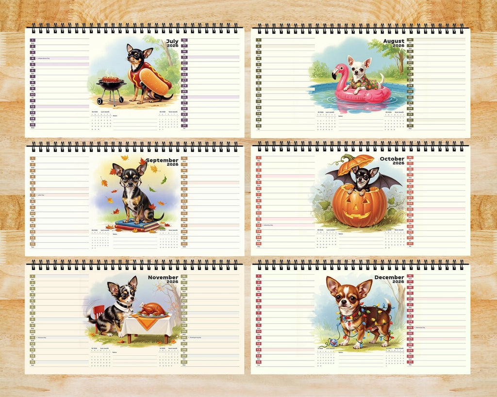 Cute Chihuahua Dog 2026 Desk Calendar | Puppy Planner Unique Pet Owner Gift