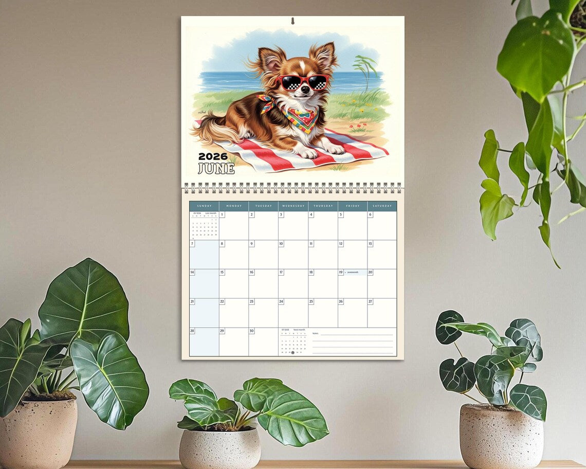 Cute Chihuahua Dog 2026 Wall Calendar | Puppy Planner Unique Pet Owner Gift