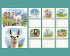 Cute Llama 2026 Wall Calendar | Alpaca Planner Boho Lover Wall Organizer