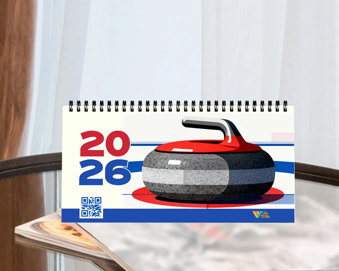 Curling 2026 Desk Calendar | Winter Sports Planner Unique Fan Gift