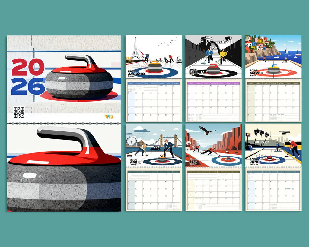 Curling 2026 Wall Calendar | Winter Sports Planner Unique Fan Gift Idea