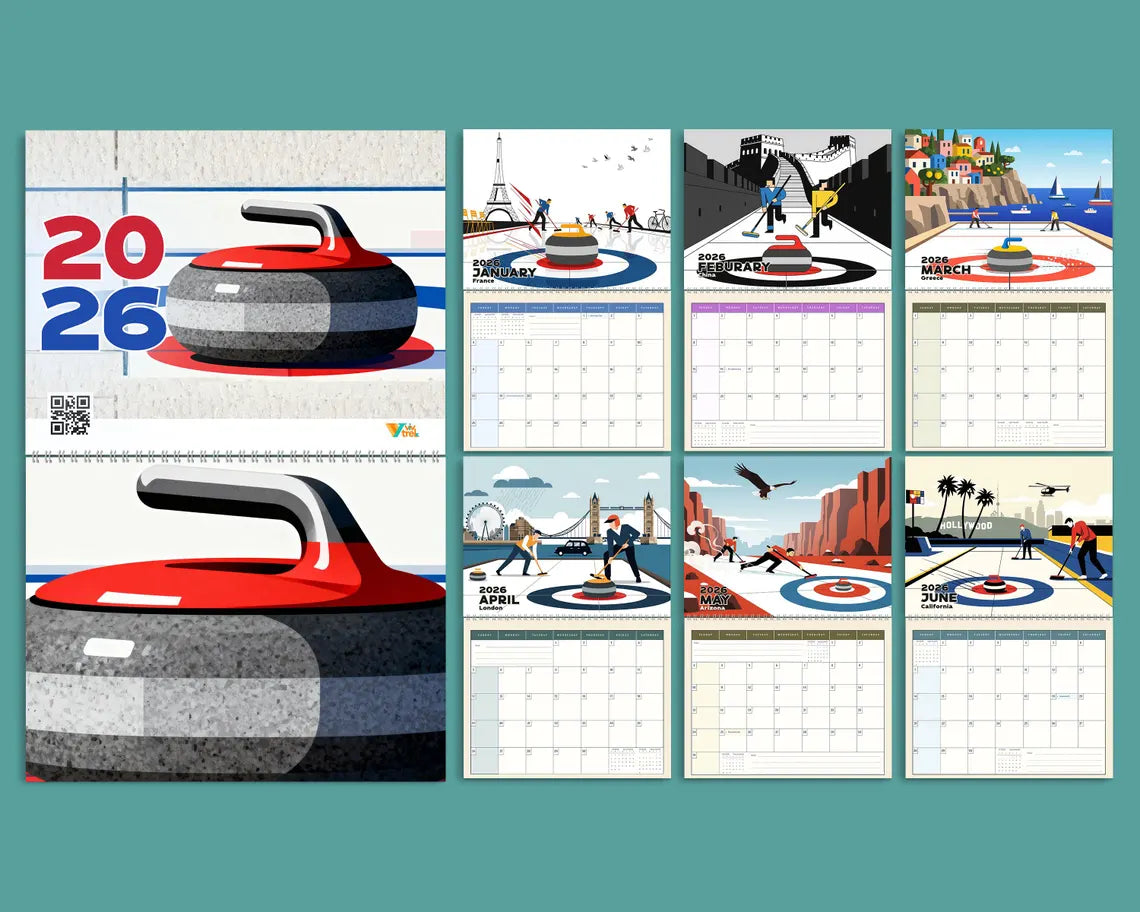 Curling 2026 Wall Calendar | Winter Sports Planner Unique Fan Gift Idea