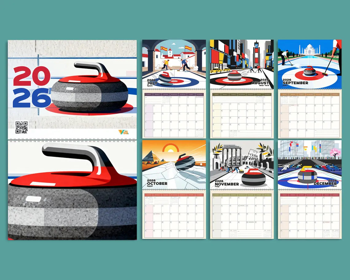 Curling 2026 Wall Calendar | Winter Sports Planner Unique Fan Gift Idea