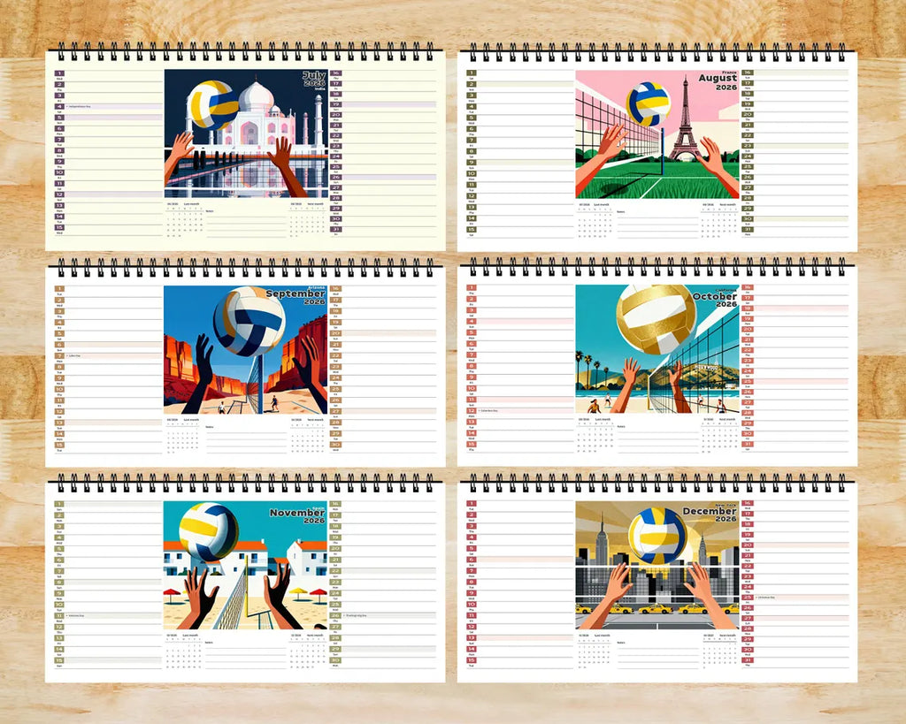 Volleyball 2026 Desk Calendar | Beach Sports Planner Coach Player Gift