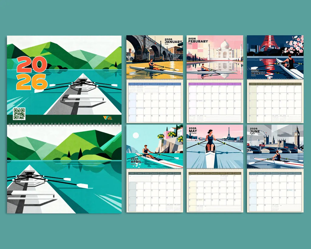 Rowing 2026 Wall Calendar | Sculling Planner Crew Team Watersports Gift