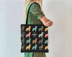 Personalized Initial Golden Retriever Dog Tote Bag | Custom Name Gift | Retro Vintage Pet Owner Shopper