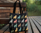 Personalized Initial Golden Retriever Dog Tote Bag | Custom Name Gift | Retro Vintage Pet Owner Shopper