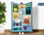 Basketball Stamp Blanket – Custom Hoop Lover Throw – Cozy Fleece Gift for Basketball Players and Coaches