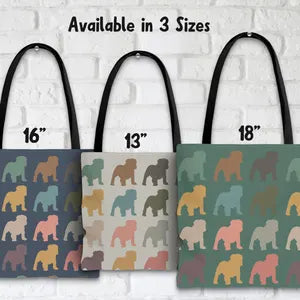 Retro English Bulldog Tote Bag, Vintage Dog Lover Shoulder Bag, Cute Pet Owner Gift Tote, Stylish Everyday Carry Bulldog Shopping Bag