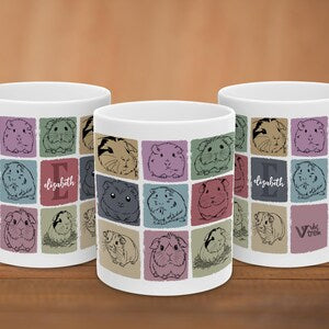 Guinea Pig Custom Initial Name Mug – Personalized Pet Lover Gift Under $25 for Her & Small Animal Fans ☕🐹