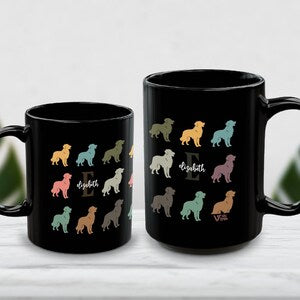 Personalized Golden Retriever Dog Coffee Mug | Custom Initial Name Retro Pet Lover Gift | Cute Dog Owner Present