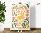 Cute French Bulldog Blanket | Floral Vintage Frenchie Throw | Dog Lover Gift