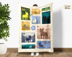 French Bulldog Stamp Blanket | Cute Frenchie Dog Throw | Pet Lover Gift